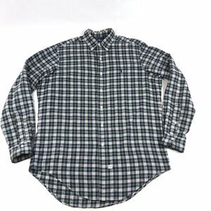 vintage Ralph Lauren M button‎ down plaid white green yellow blue